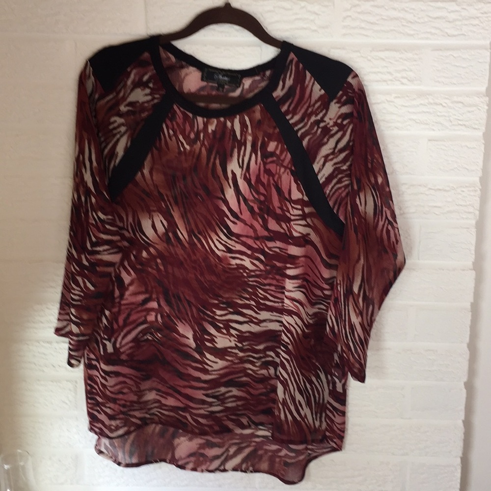 Semi sheer tunic blouse
